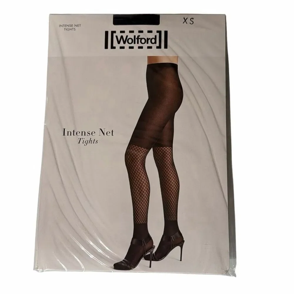 NWT Wolford Intense Net Tights Black Over-the-Knee Effect Style 14719 XS